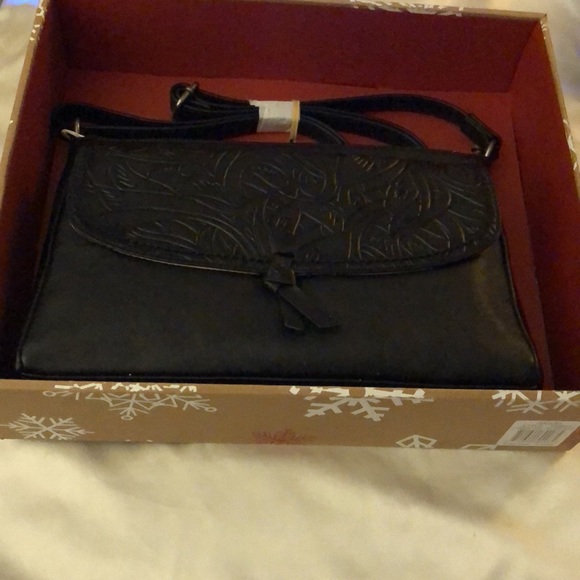 The sak Ventura Small Leather Crossbody Black Onyx Leaf NWT & Box - Picture 2 of 16